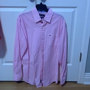 Crown and ivy button down, pink and white stripe, size medium